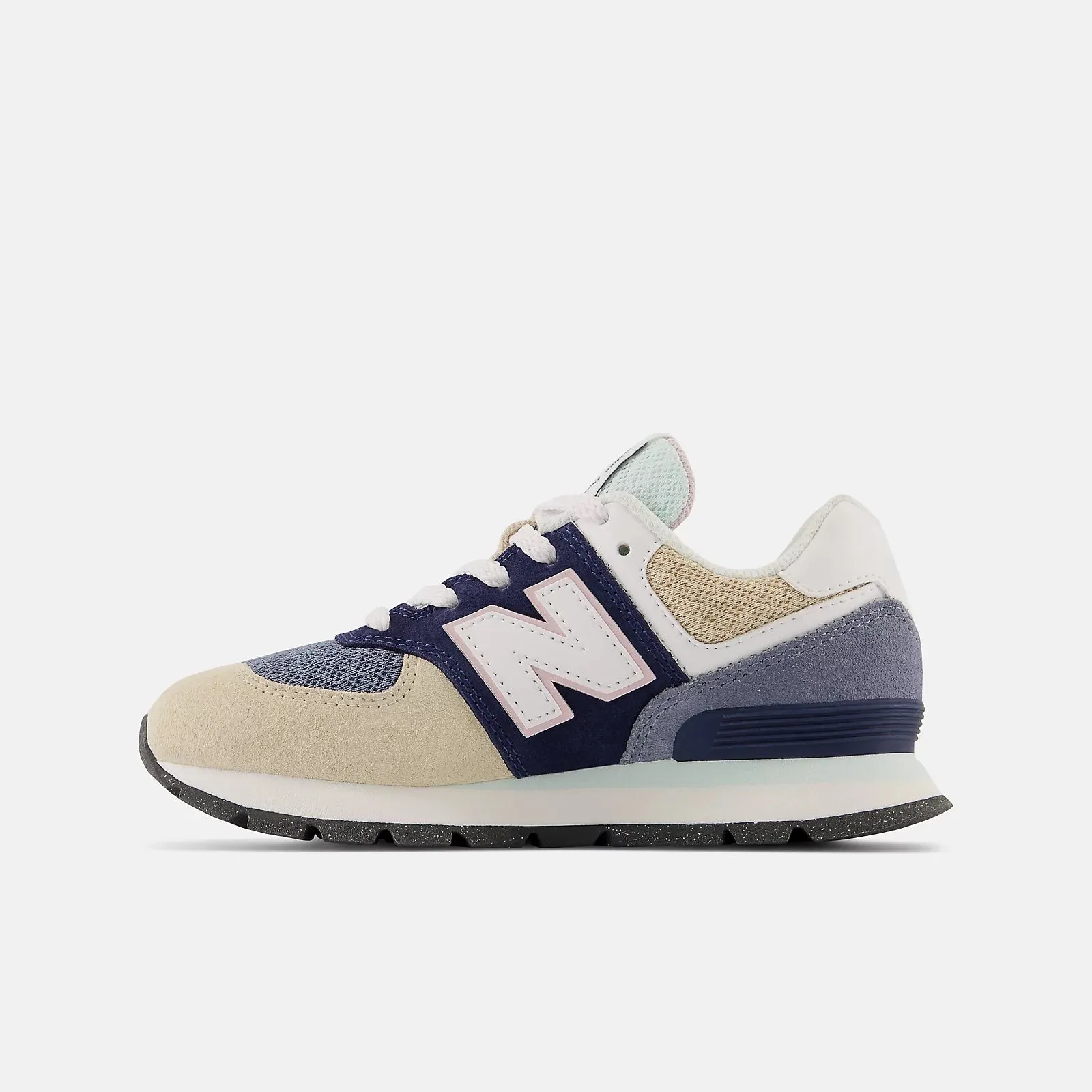 574 Sneaker (Navy   Light Surf   Washed Pink)