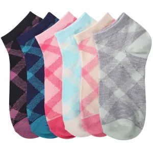 6 Pairs Women's Assorted Ankle Socks Casual Comfort Low Cut No Show Size 9-11