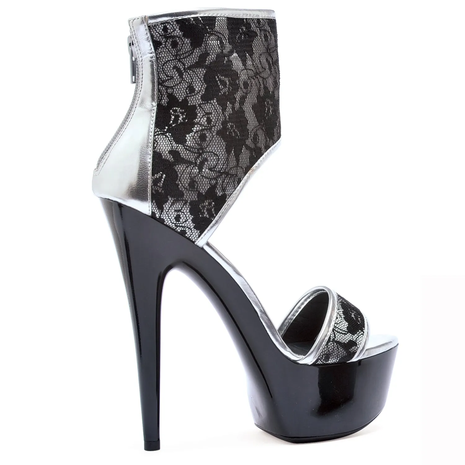 609-AMANDA Ellie Silver High Heel Alternative Footwear Discontinued Sale Stock