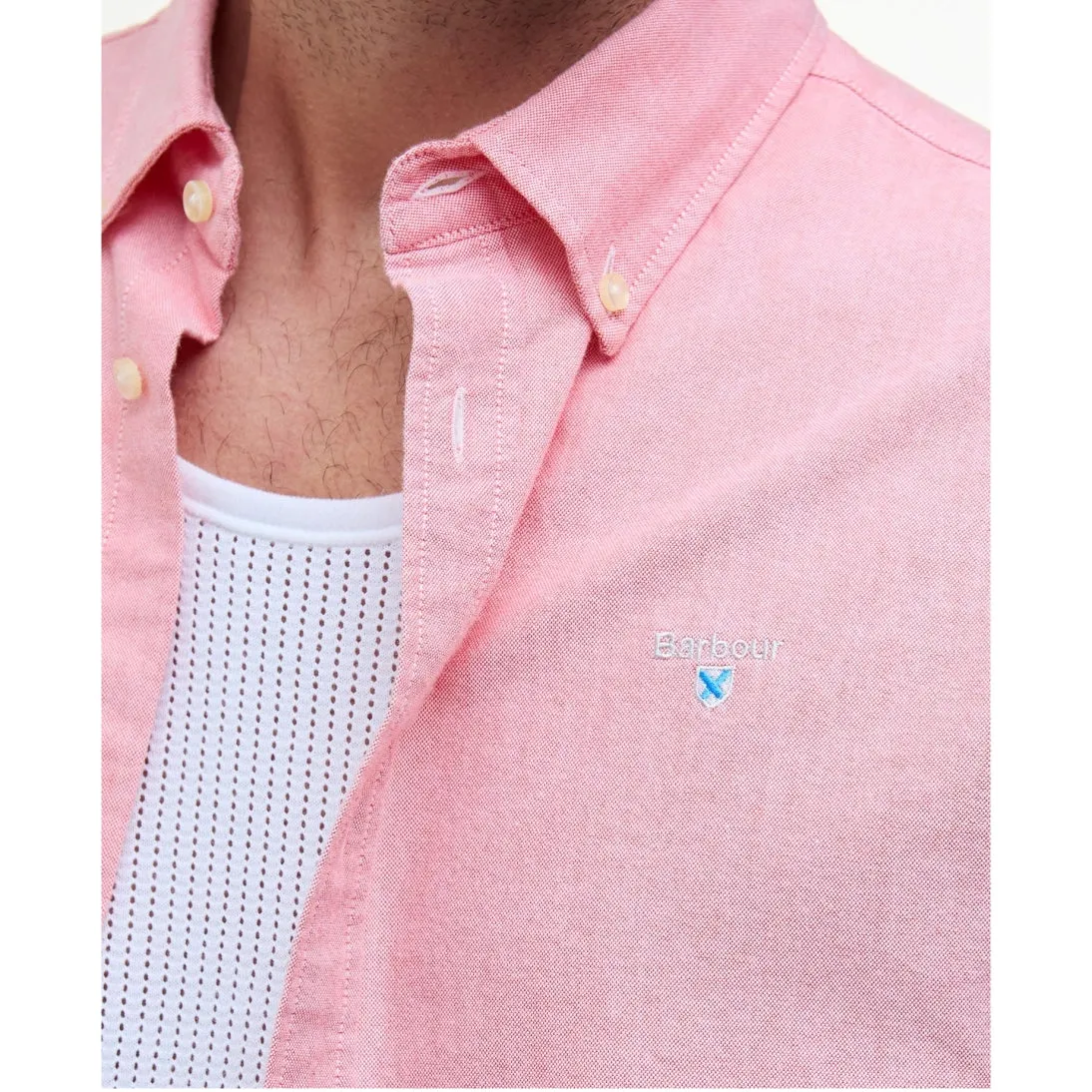 Barbour Oxford Tailored Short-Sleeved Shirt MSH5313 Horizon Orange