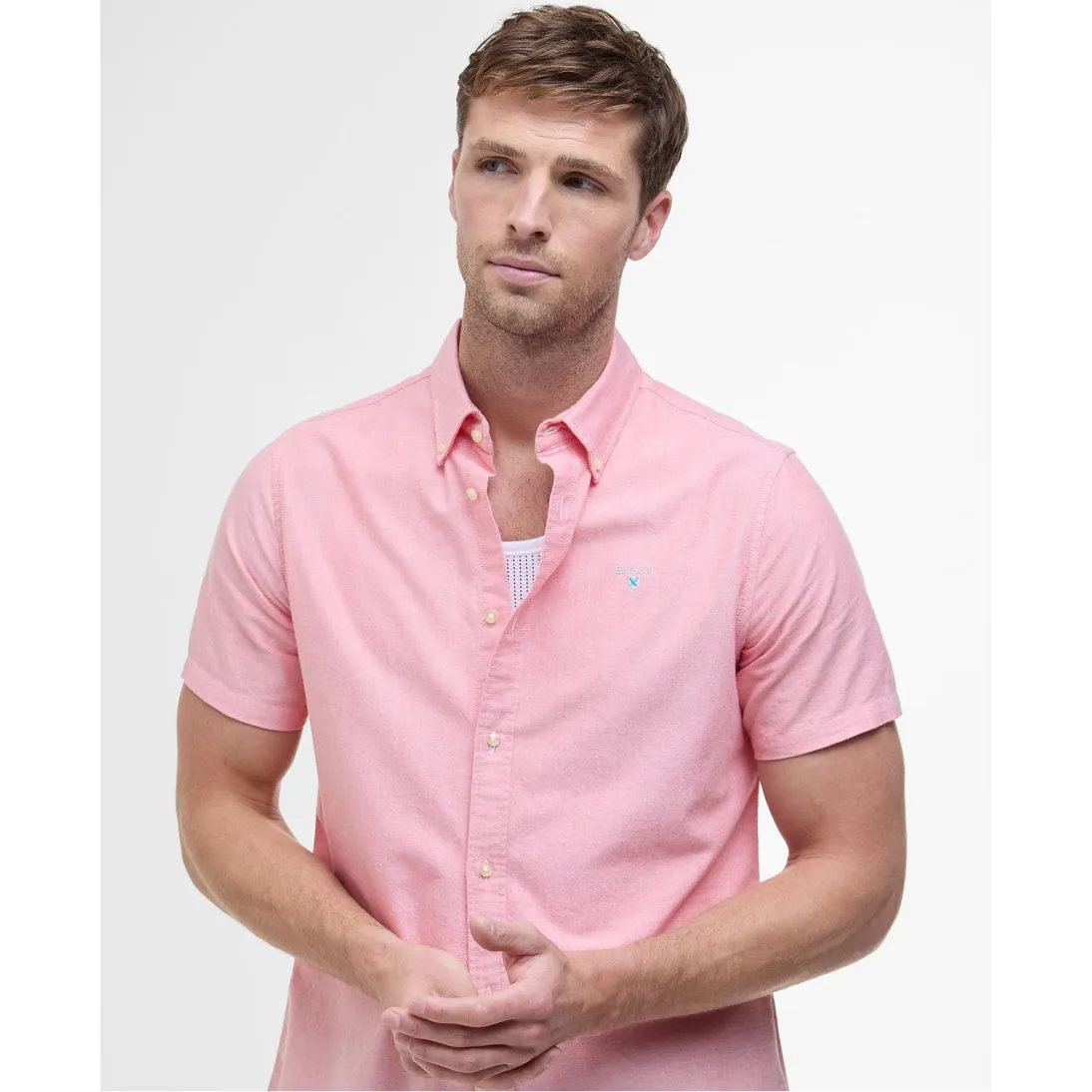 Barbour Oxford Tailored Short-Sleeved Shirt MSH5313 Horizon Orange