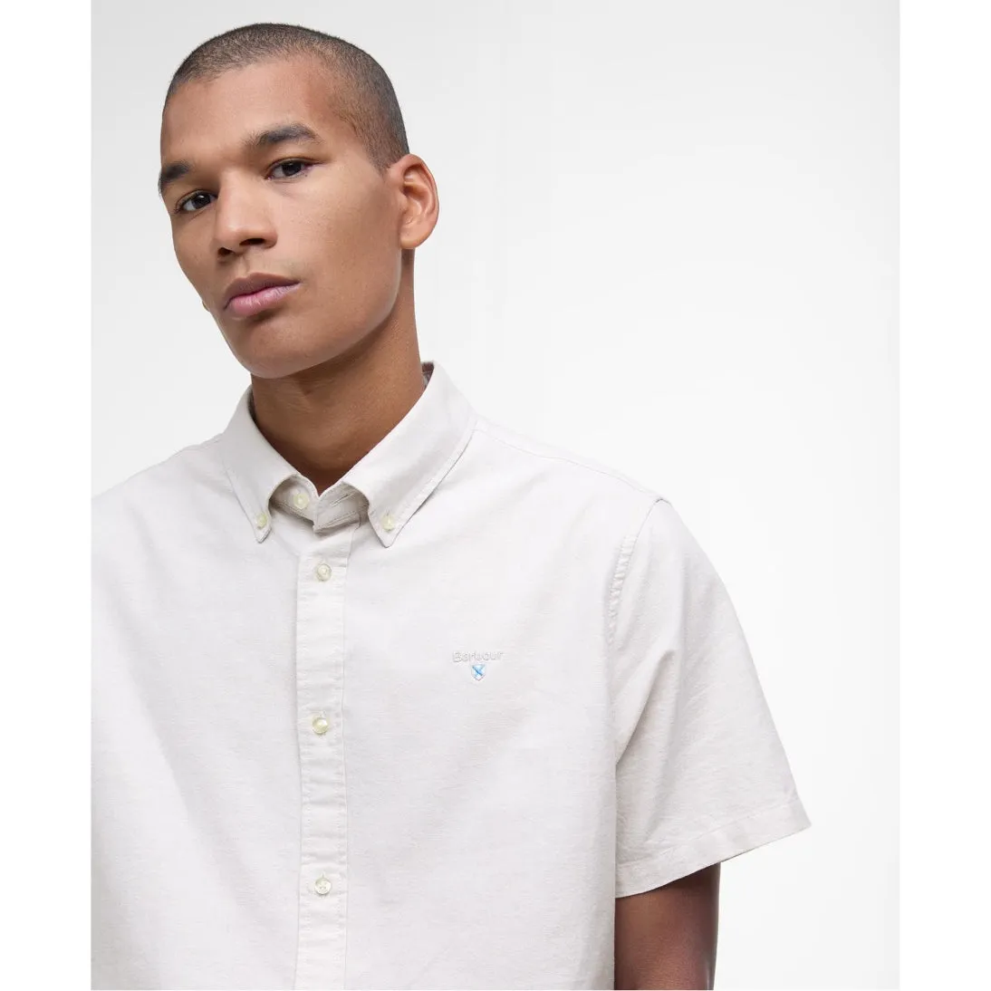 Barbour Oxford Tailored Short-Sleeved Shirt MSH5313 Oatmeal