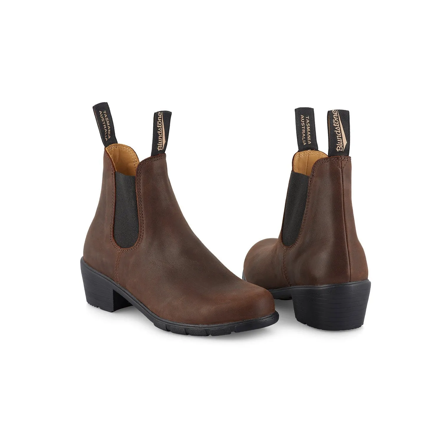 Blundstone #1673 Series Ladies Antique Brown Leather Water Resistant Pull On Ankle Boots