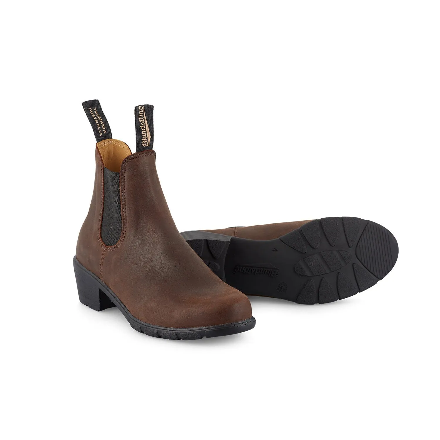 Blundstone #1673 Series Ladies Antique Brown Leather Water Resistant Pull On Ankle Boots