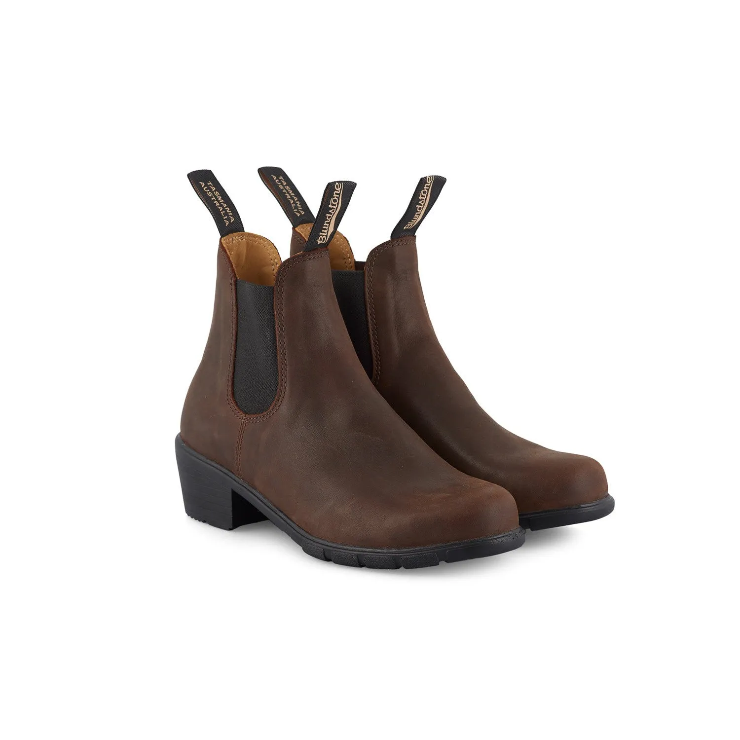 Blundstone #1673 Series Ladies Antique Brown Leather Water Resistant Pull On Ankle Boots