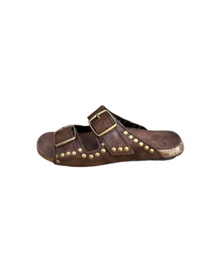Bosabo Buckled Slides / Aged Brown Suede