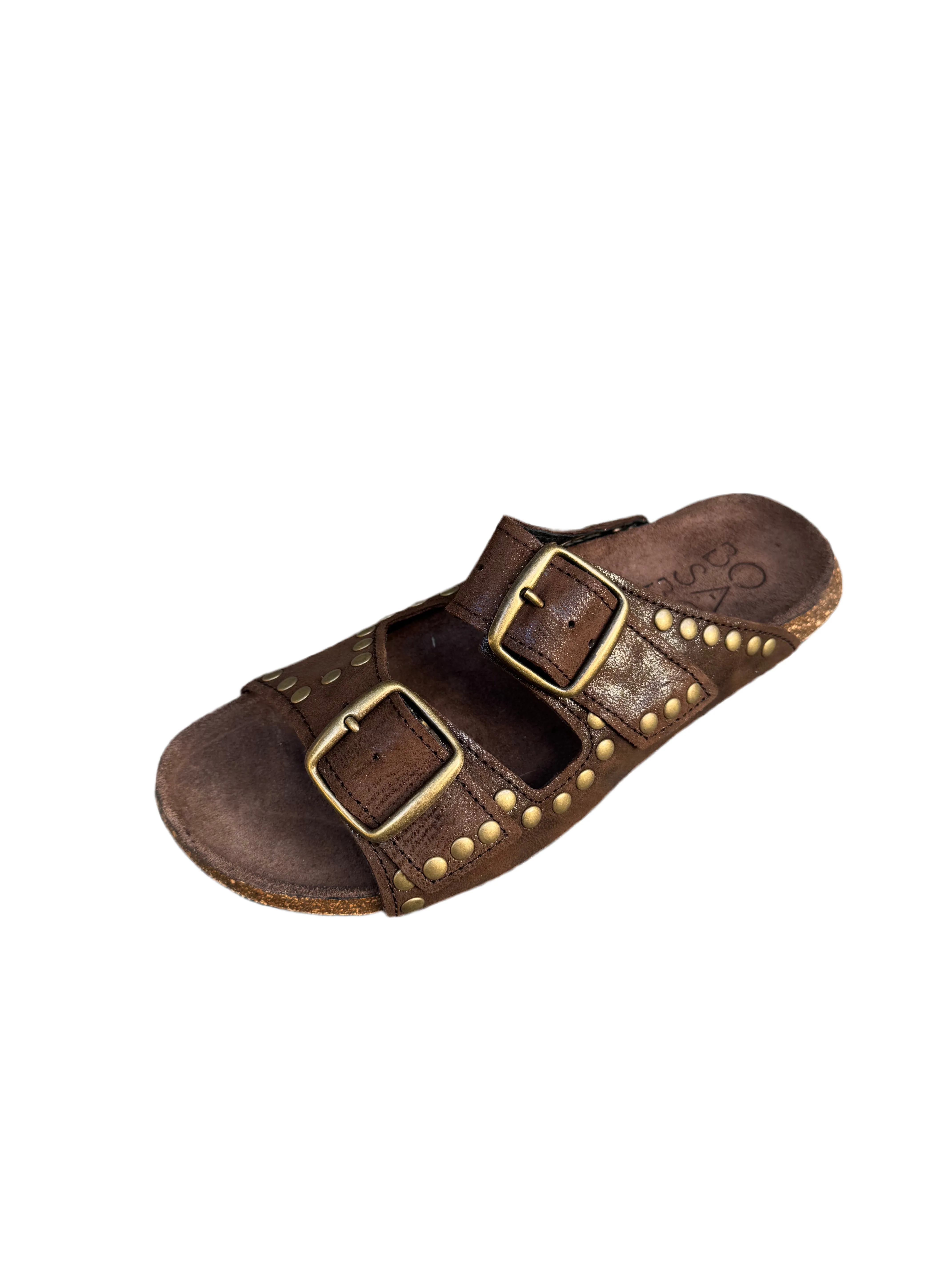 Bosabo Buckled Slides / Aged Brown Suede