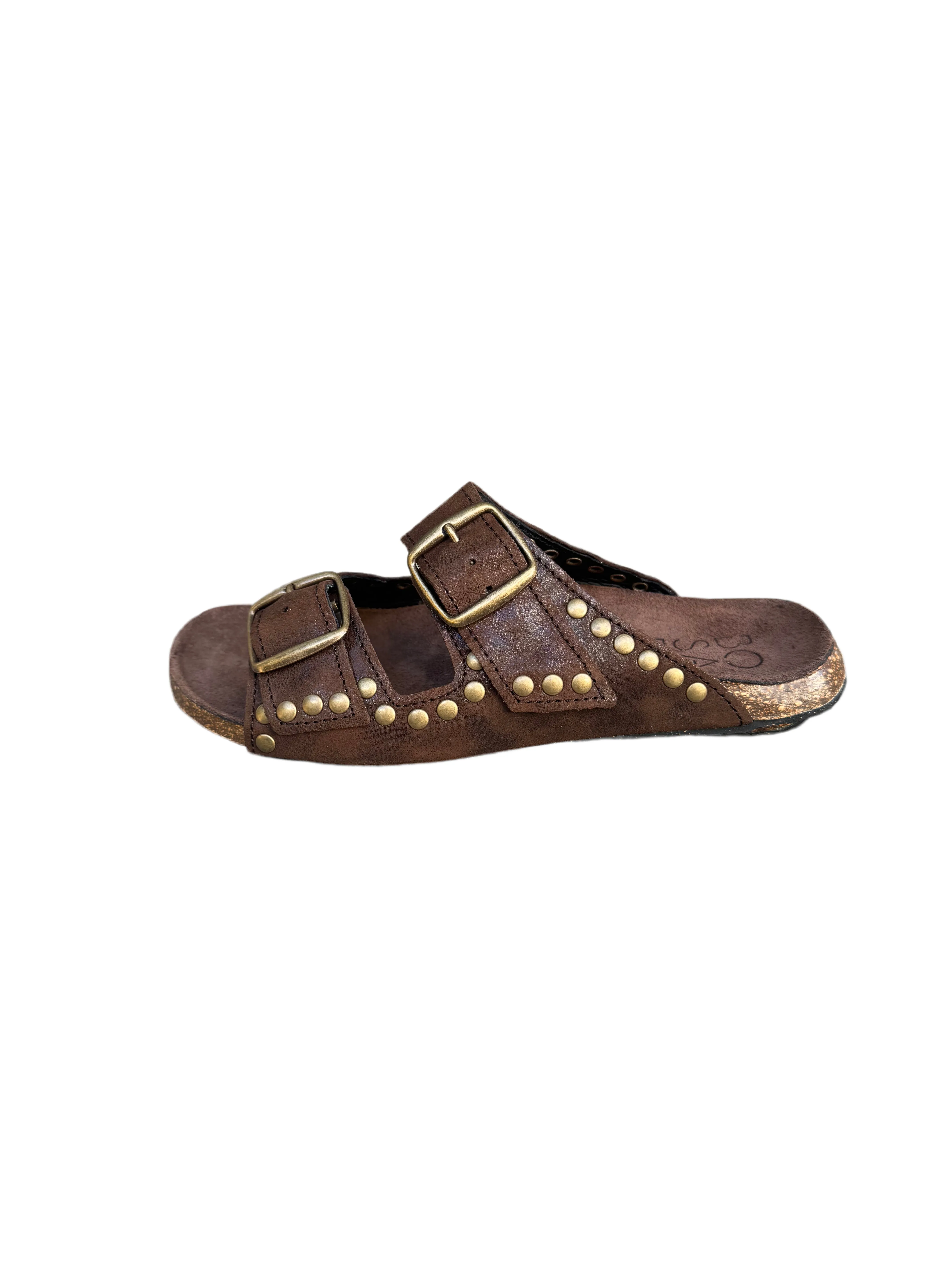Bosabo Buckled Slides / Aged Brown Suede