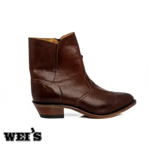 Boulet Men's Cowboy Boots Brown Cowboy and Pointed Toe with Injected Leather Soles - CLEARANCE