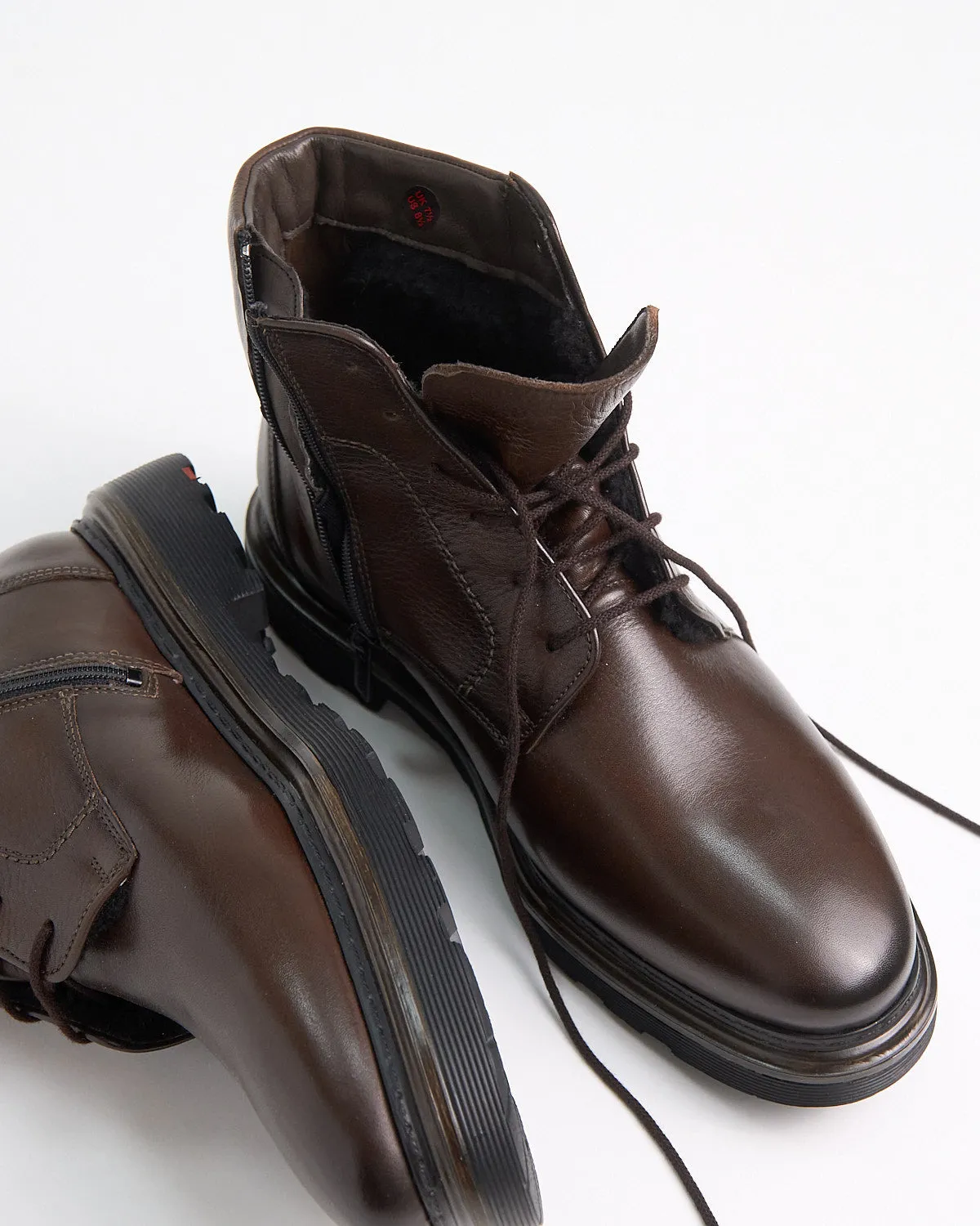 Brown 'Vine' Sherpa Lined Winter Boots