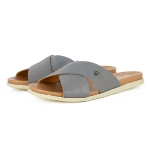 Cengezi : Ladies Leather Sandal in Ematite Ontario