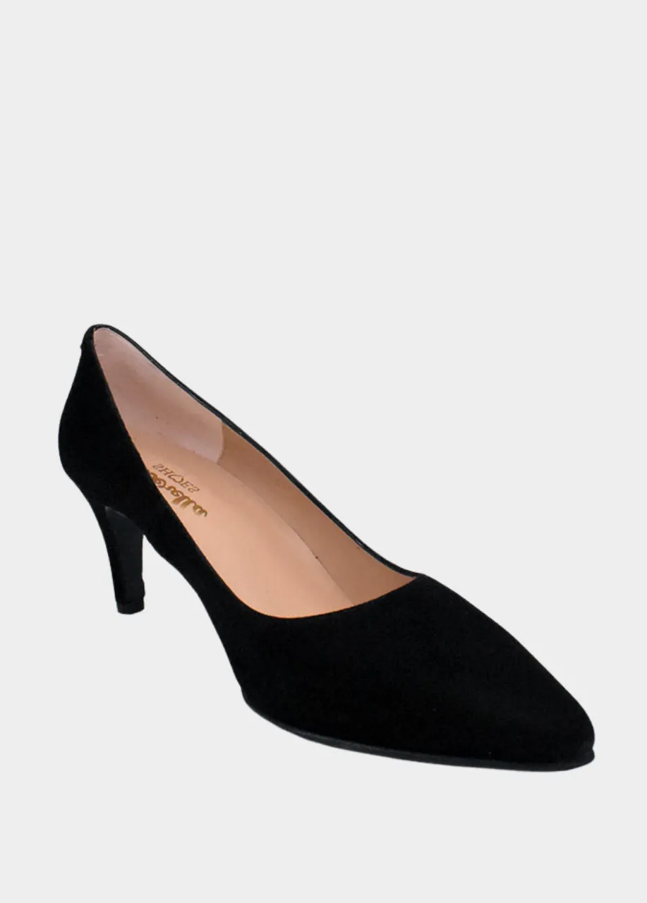 Cinderella Shoes Classic Black Suede Stiletto Heel