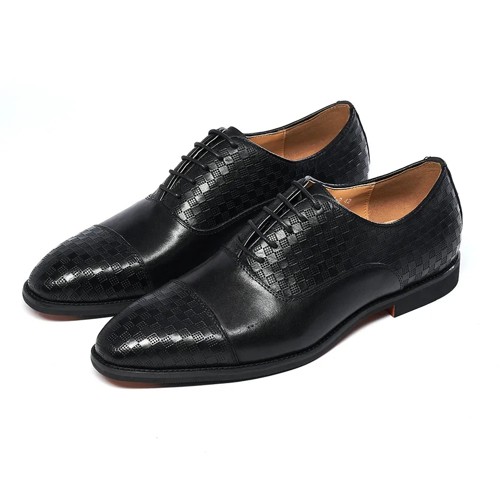 Classic Plaid Checkered Pattern Leather Shoes