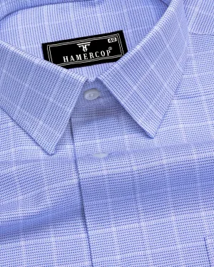 Claxton Blue With White Check Premium Giza Shirt