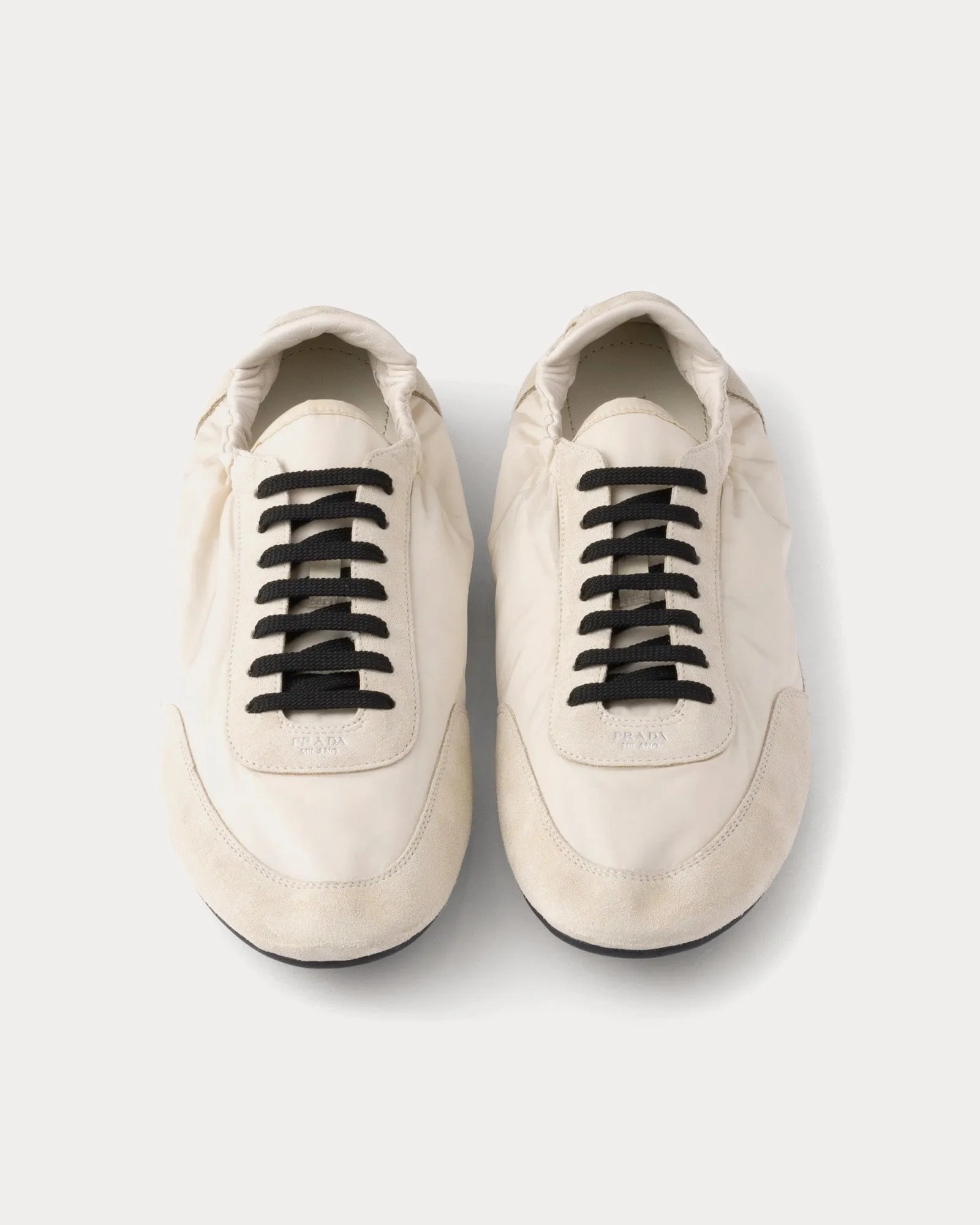 Collapse Re-Nylon & Suede Ivory Low Top Sneakers
