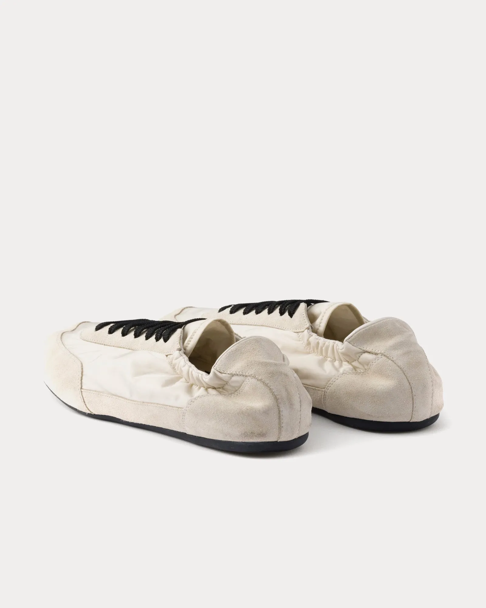 Collapse Re-Nylon & Suede Ivory Low Top Sneakers