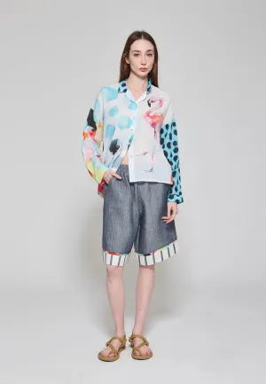 COSTERA – Striped Cotton Bermuda Shorts