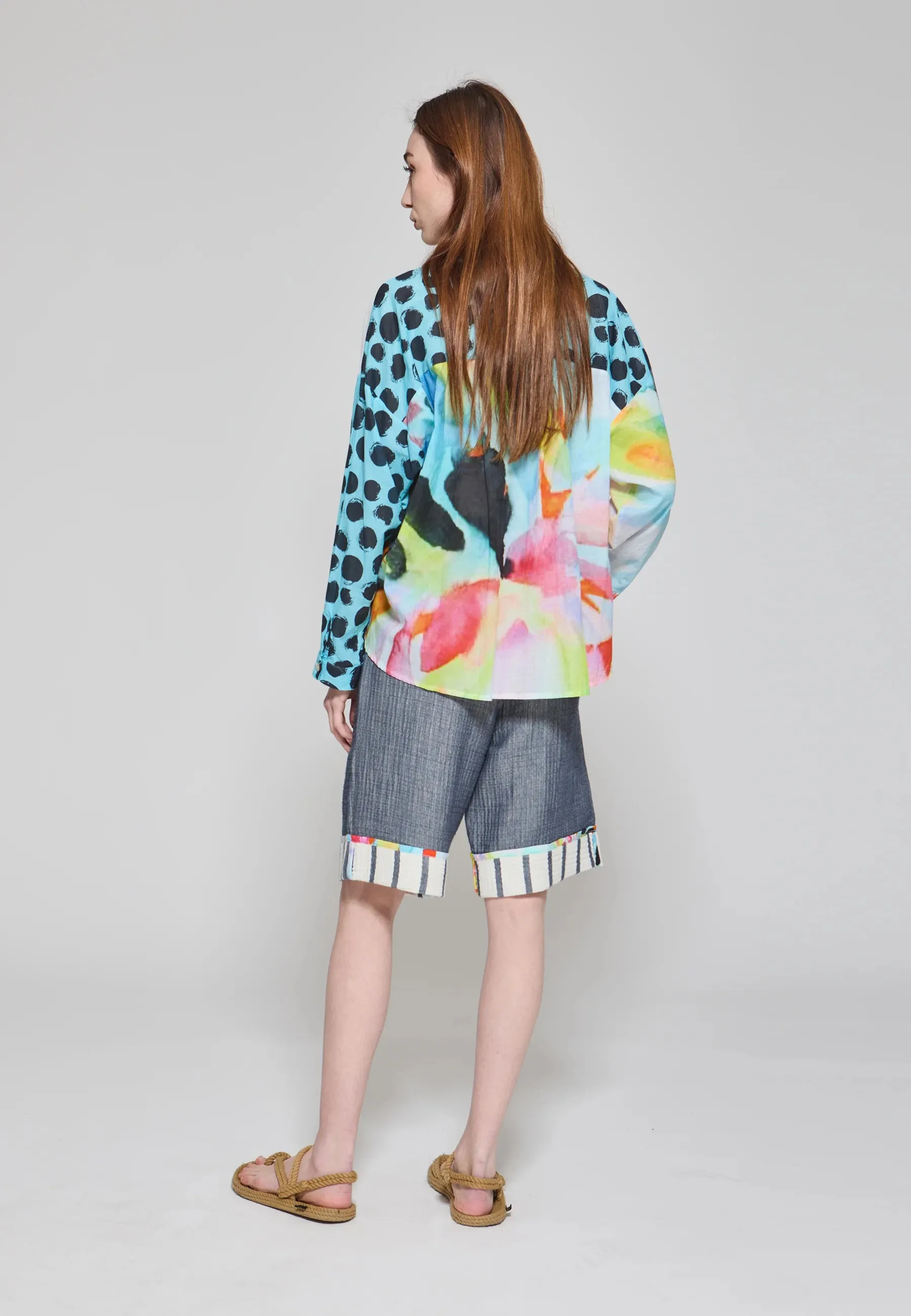 COSTERA – Striped Cotton Bermuda Shorts