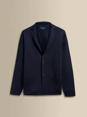 Crepe Cotton Single Breasted Knitted Blazer