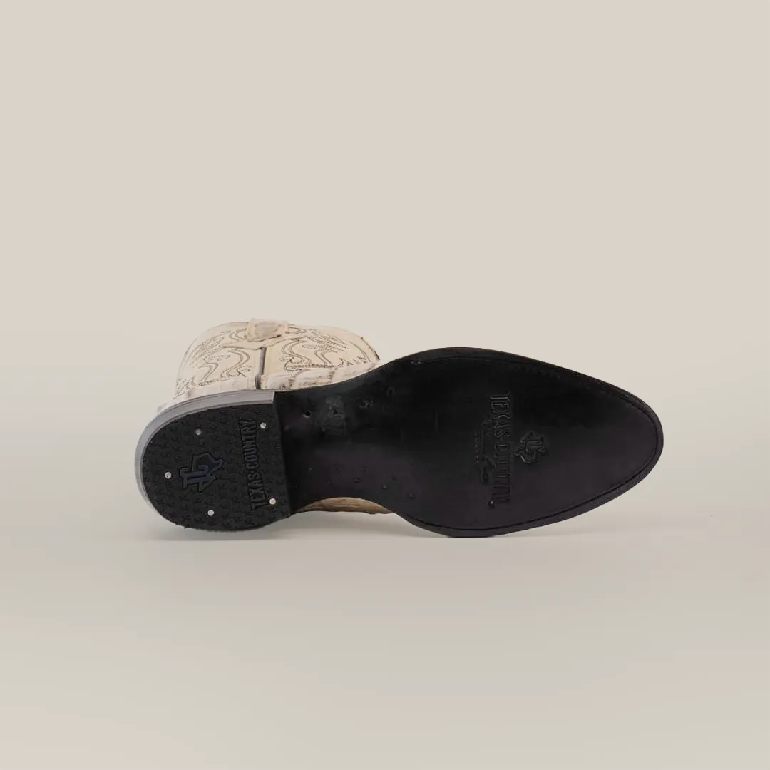 Crocodile Tail Print Bone - Round Toe