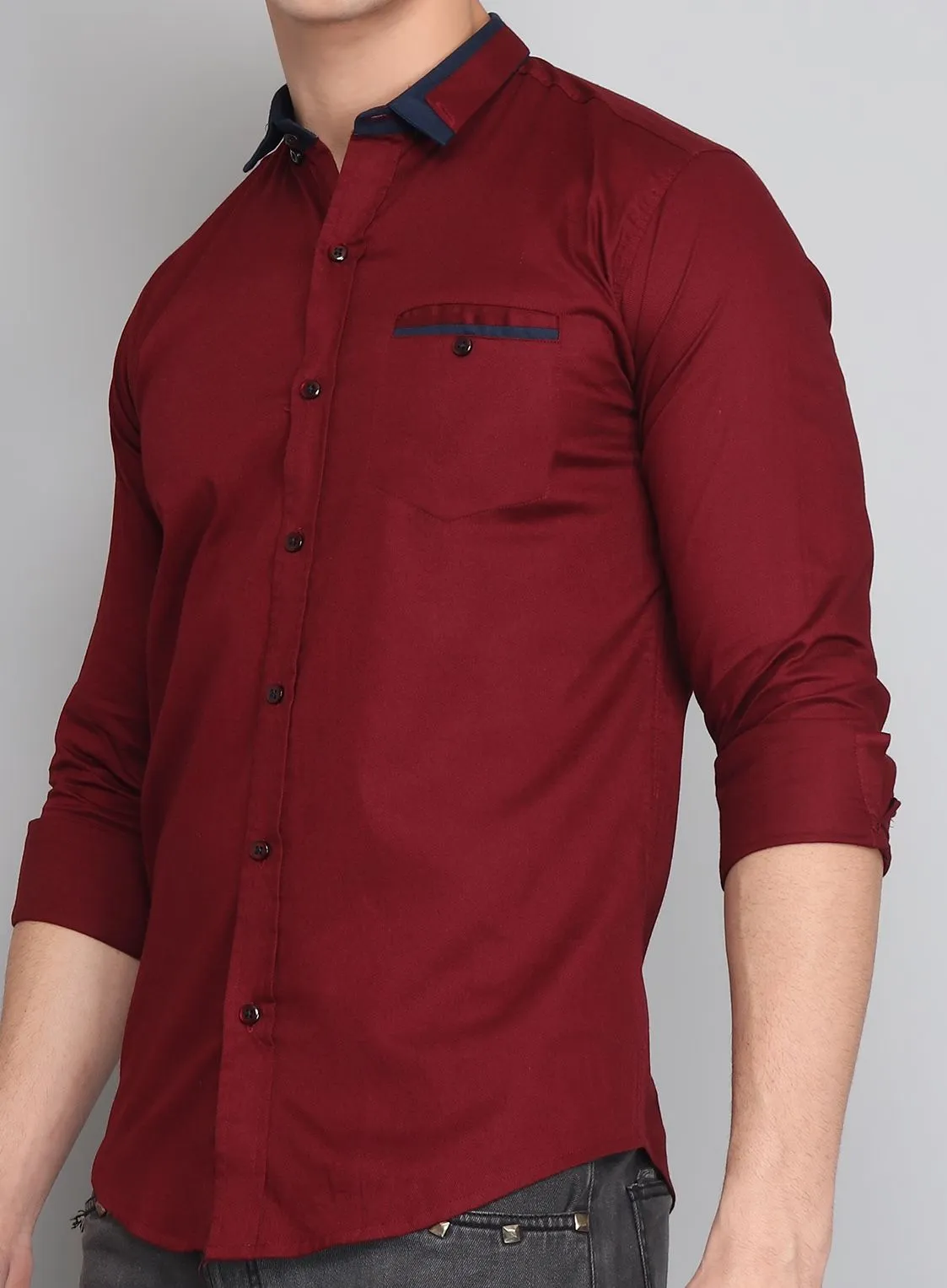 Deep Maroon Men's Shirt