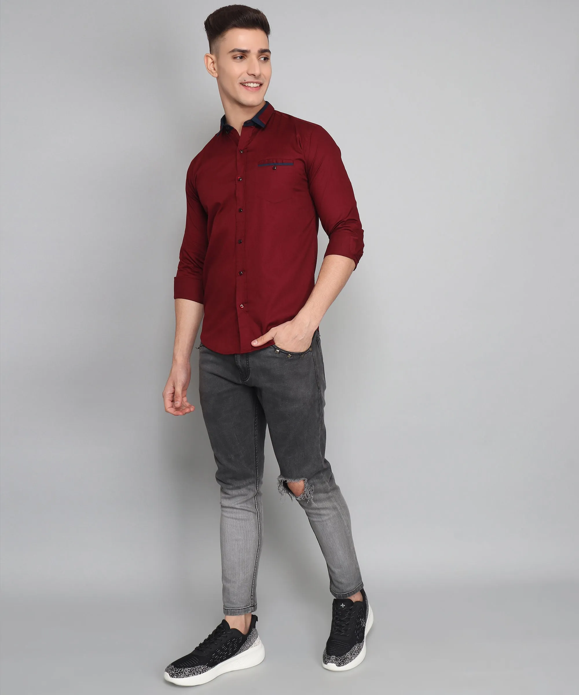 Deep Maroon Men's Shirt