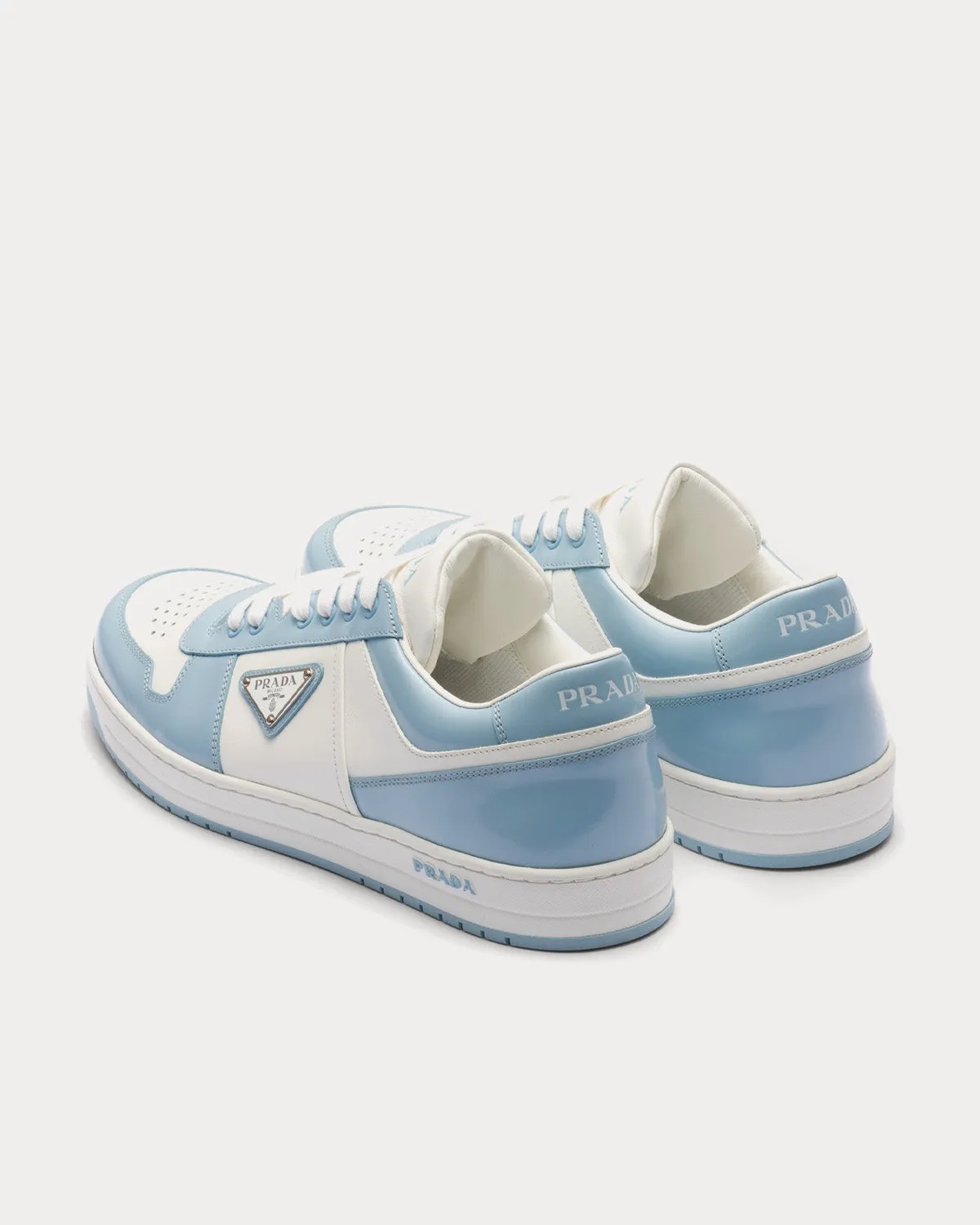 Downtown Leather White / Light Blue Low Top Sneakers