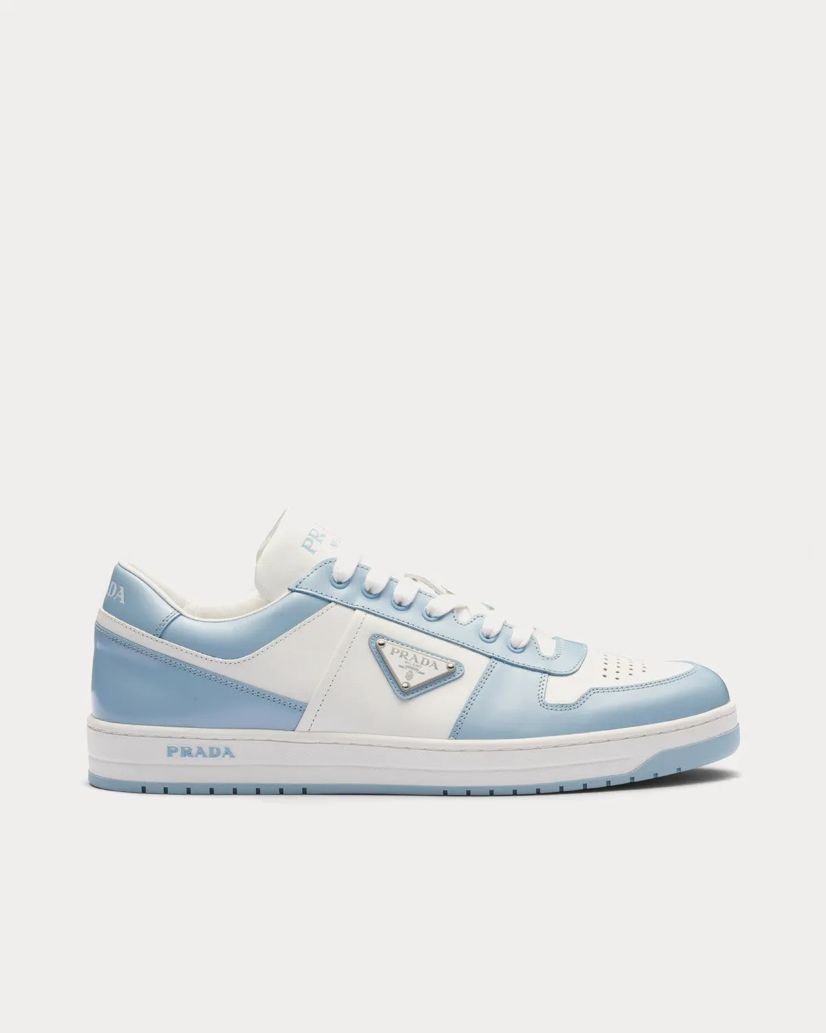Downtown Leather White / Light Blue Low Top Sneakers