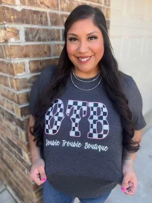 DTB LOGO PROMO TEE - CHECKER GREY 3/3/25