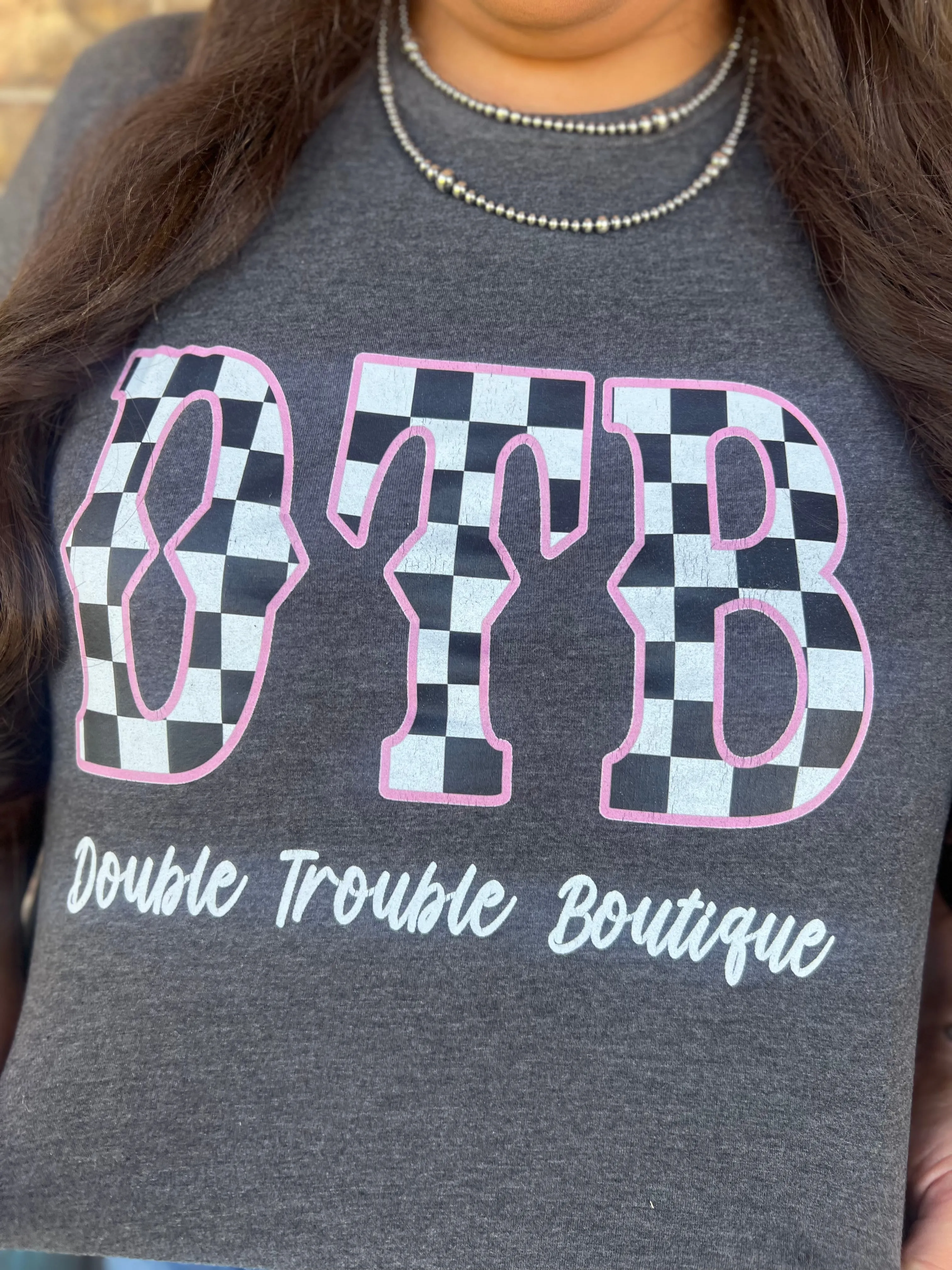 DTB LOGO PROMO TEE - CHECKER GREY 3/3/25