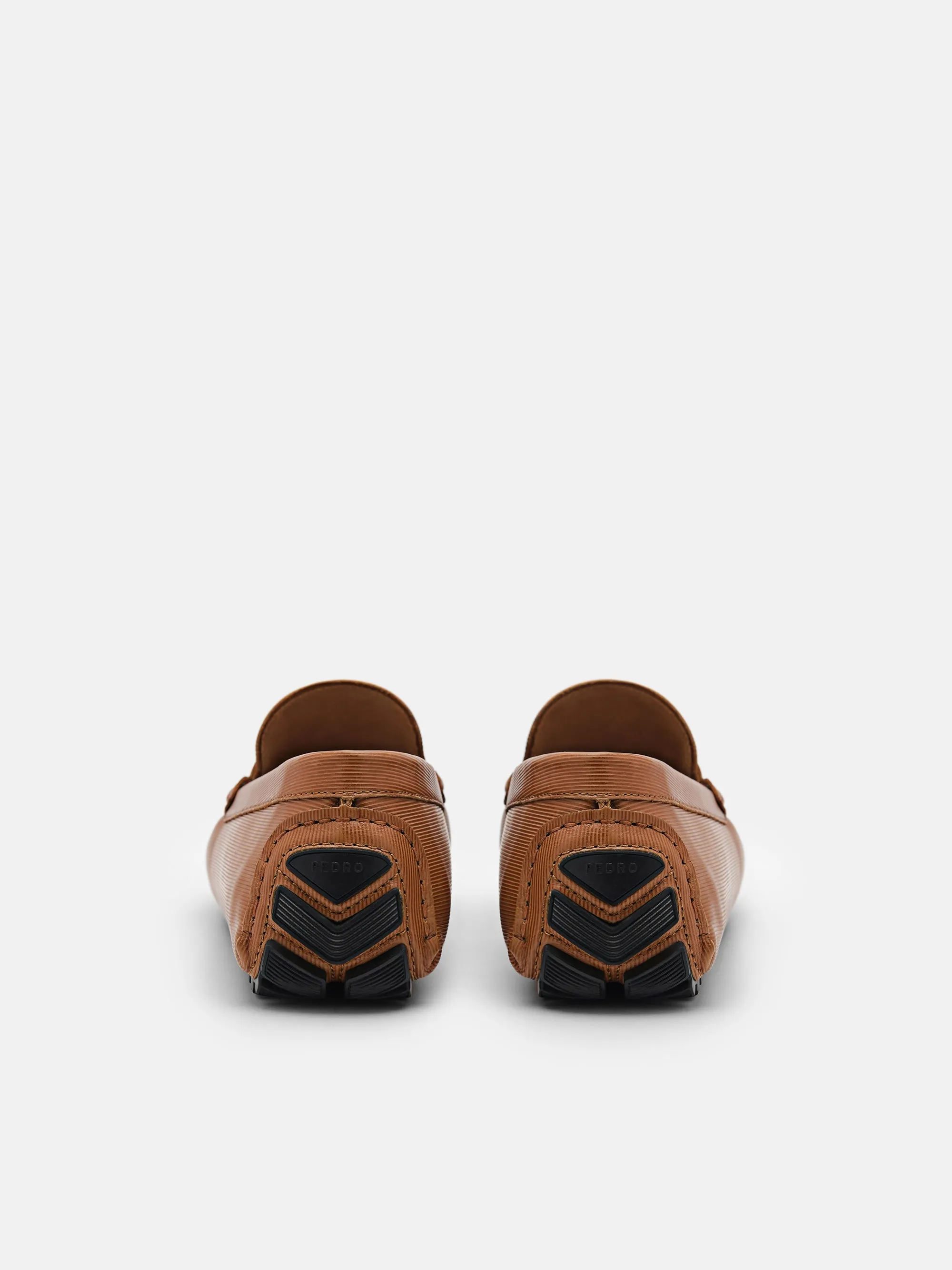 Embossed Leather Penny Loafers
