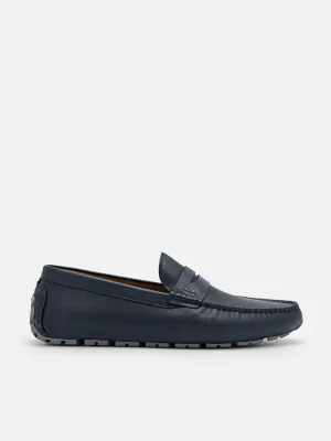Embossed Leather Penny Loafers