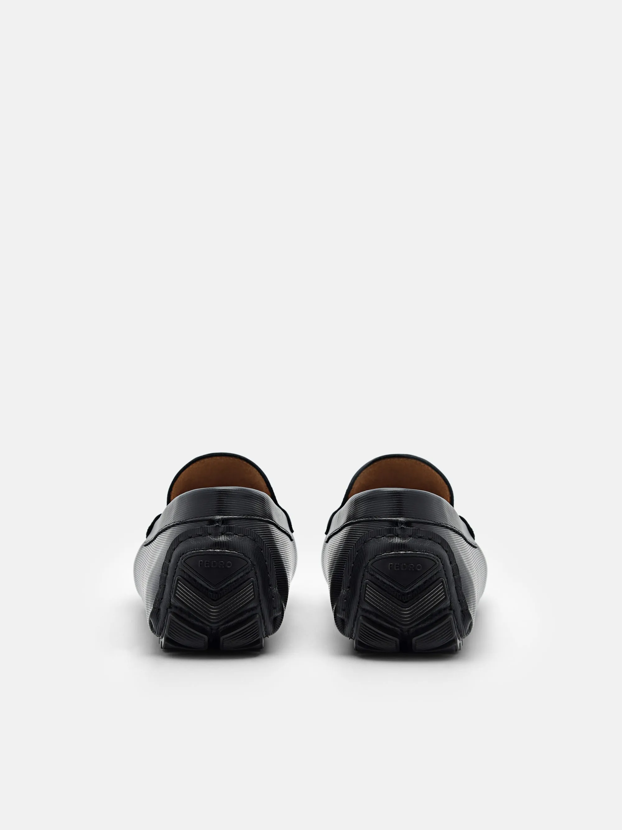 Embossed Leather Penny Loafers