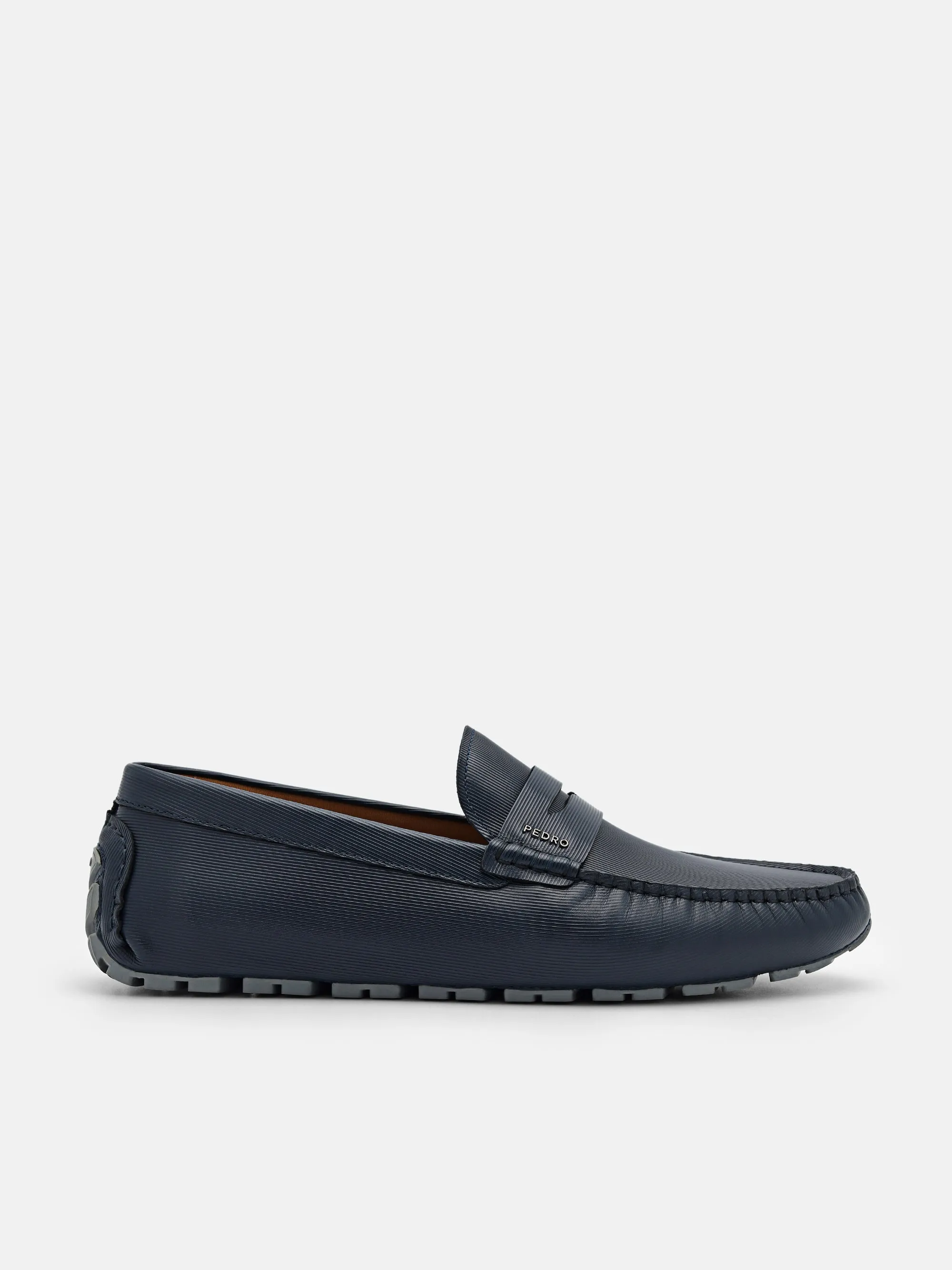 Embossed Leather Penny Loafers