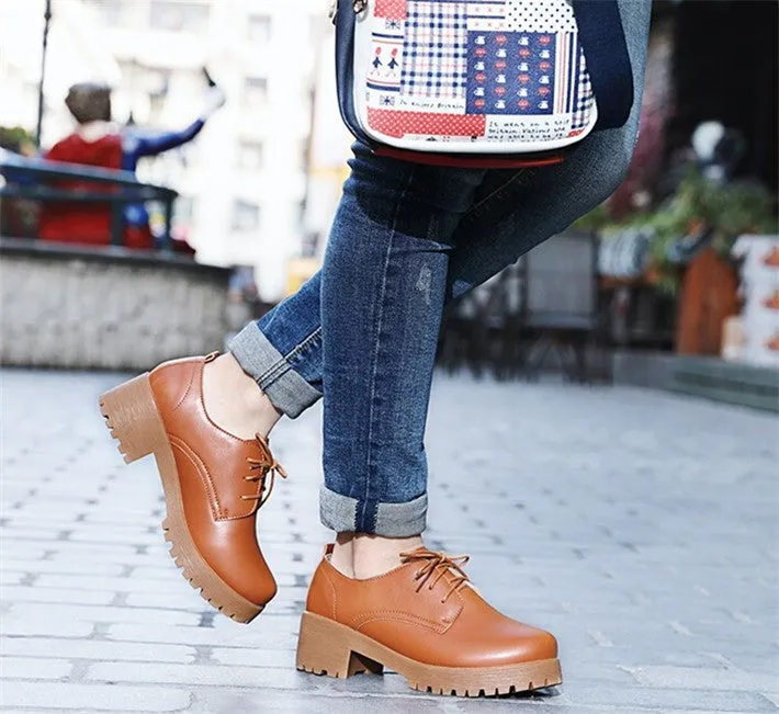 England Style Women's Platform Fashion Oxfords