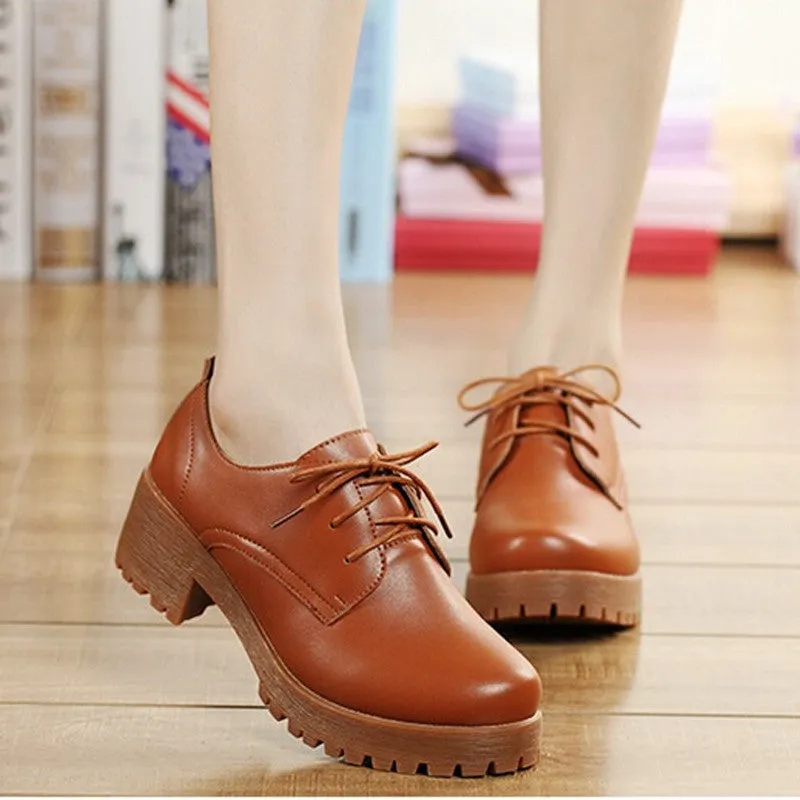 England Style Women's Platform Fashion Oxfords