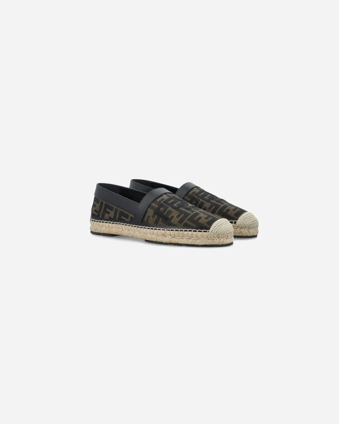 Fendi Men's FF Logo Nylon/Leather Espadrilles.