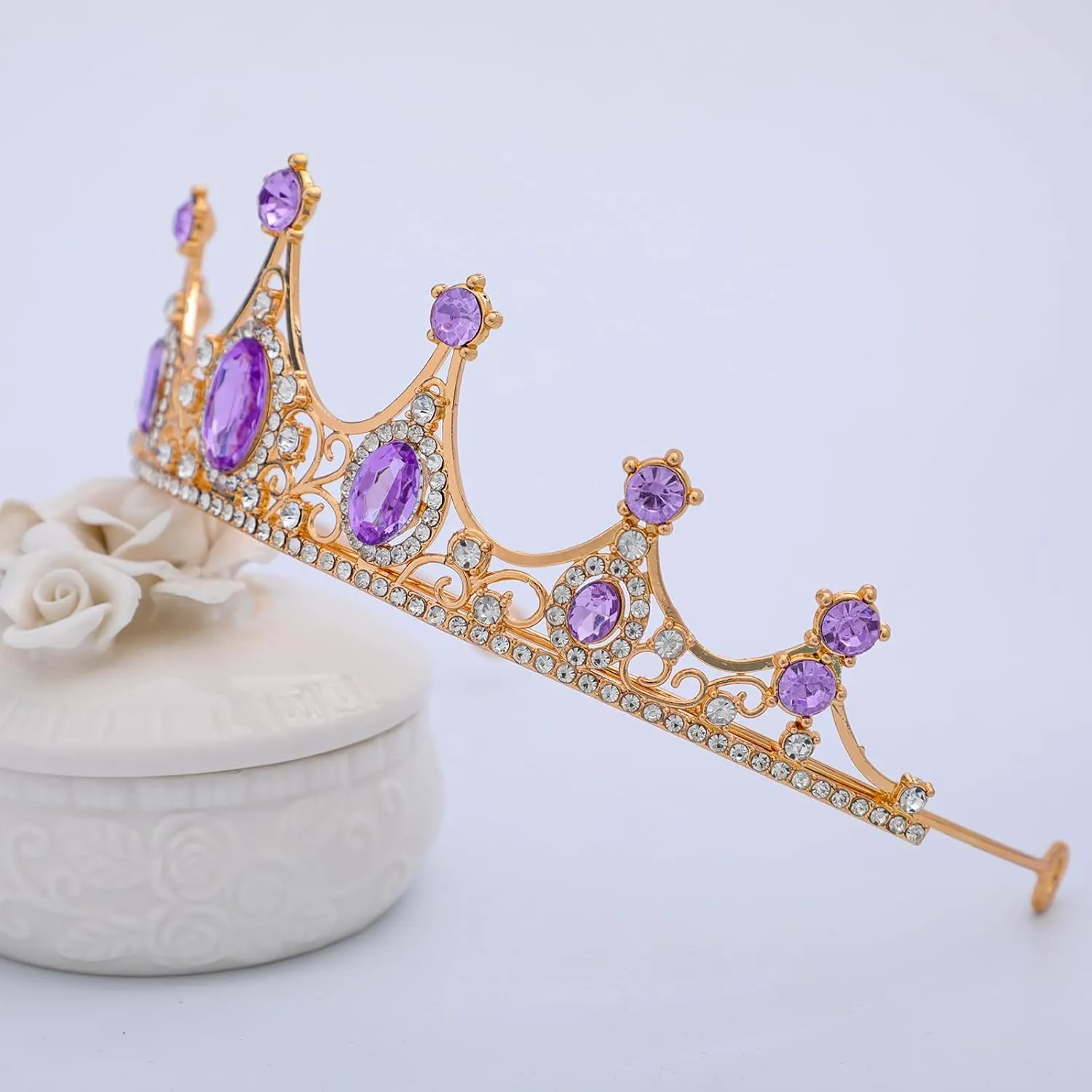 FORSEVEN Crystal Tiaras Birthday Crown for Women Wedding Rhinestones Princess Party Headbands Hair Accessories for Women and Girls