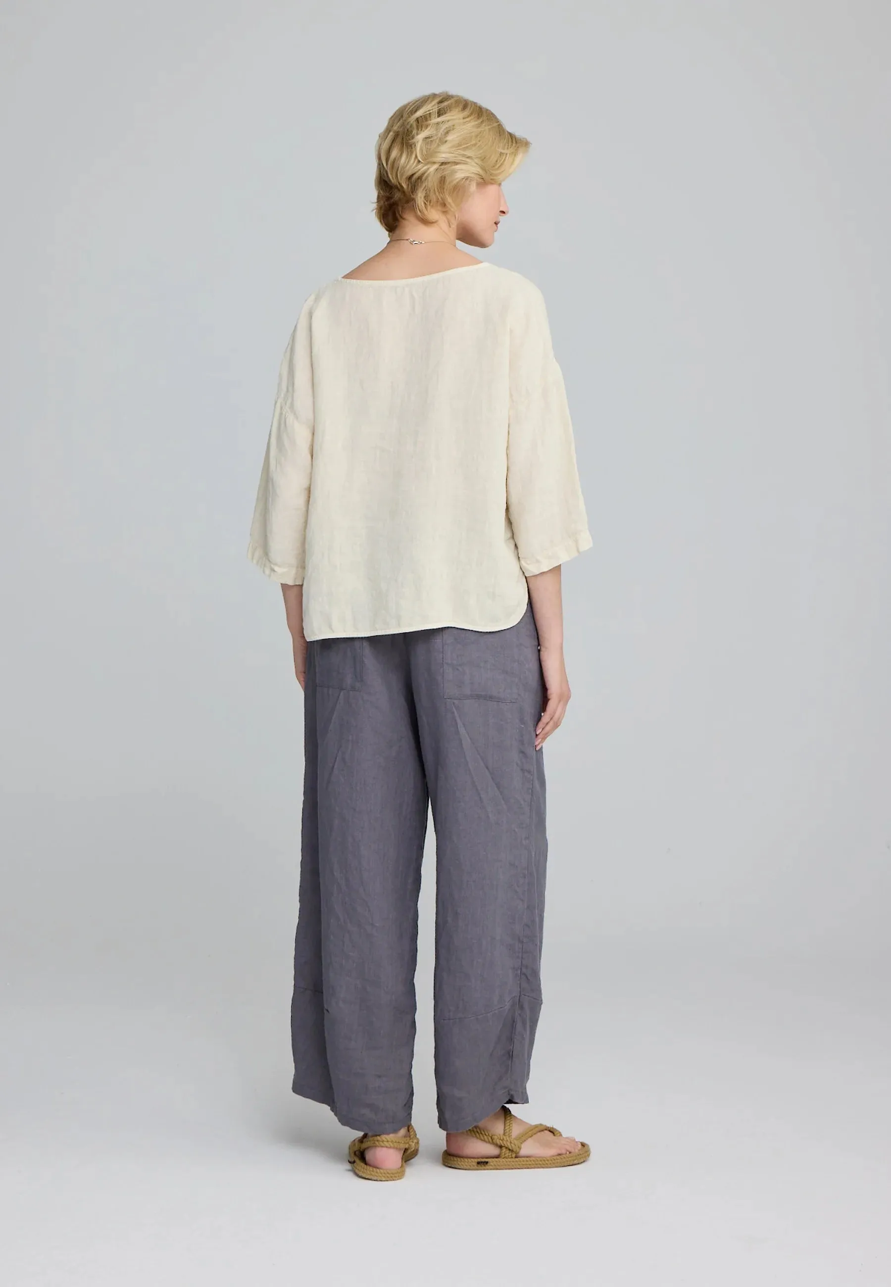FRISCA – Printed Linen Pants