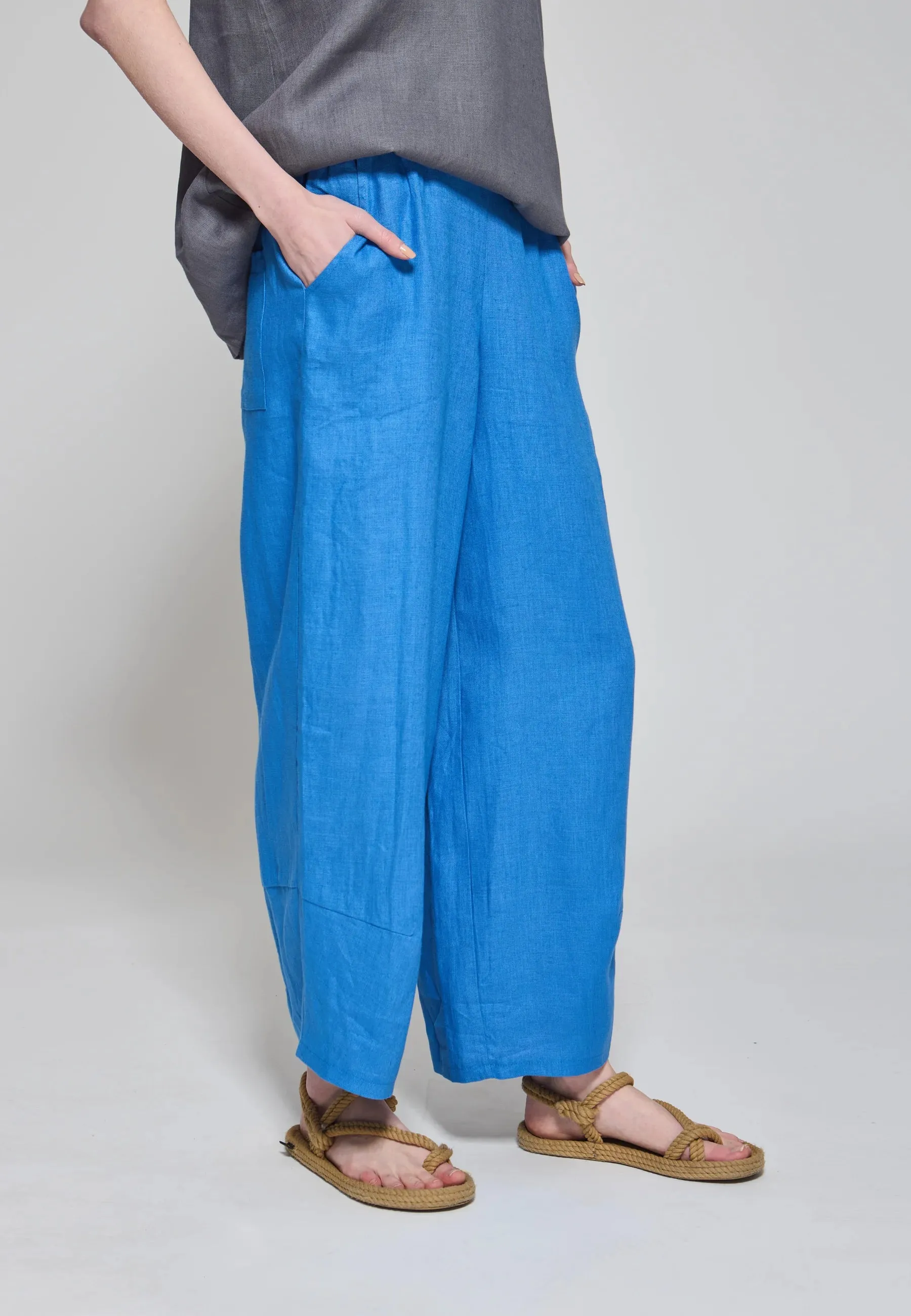 FRISCA – Printed Linen Pants
