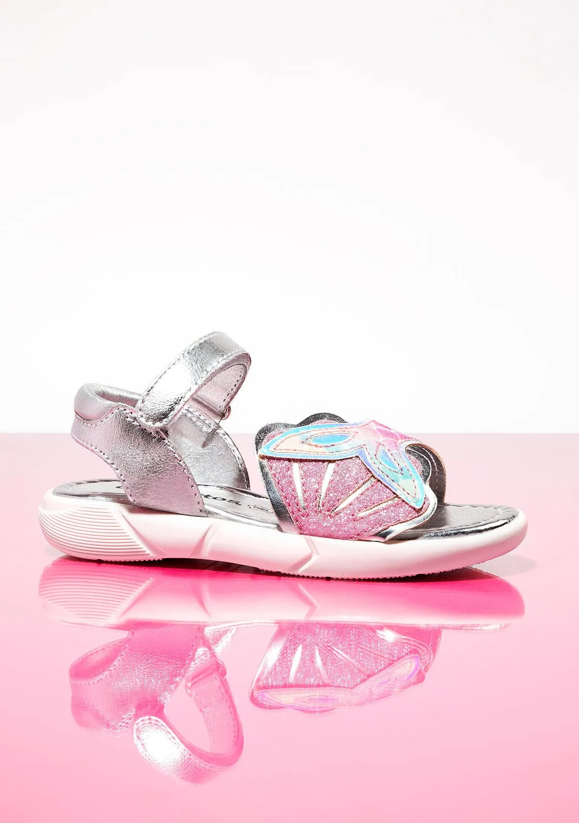 Girl's Multicolor Mermaid Leather Sandals