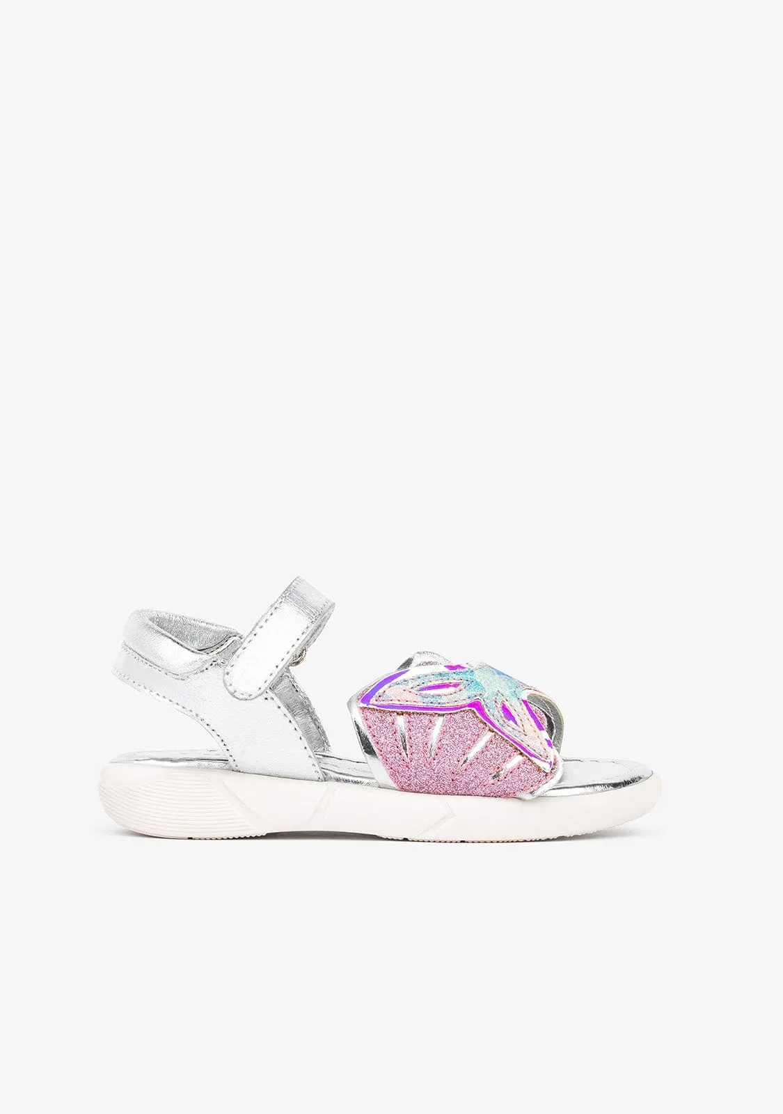 Girl's Multicolor Mermaid Leather Sandals