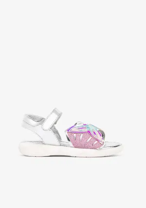 Girl's Multicolor Mermaid Leather Sandals