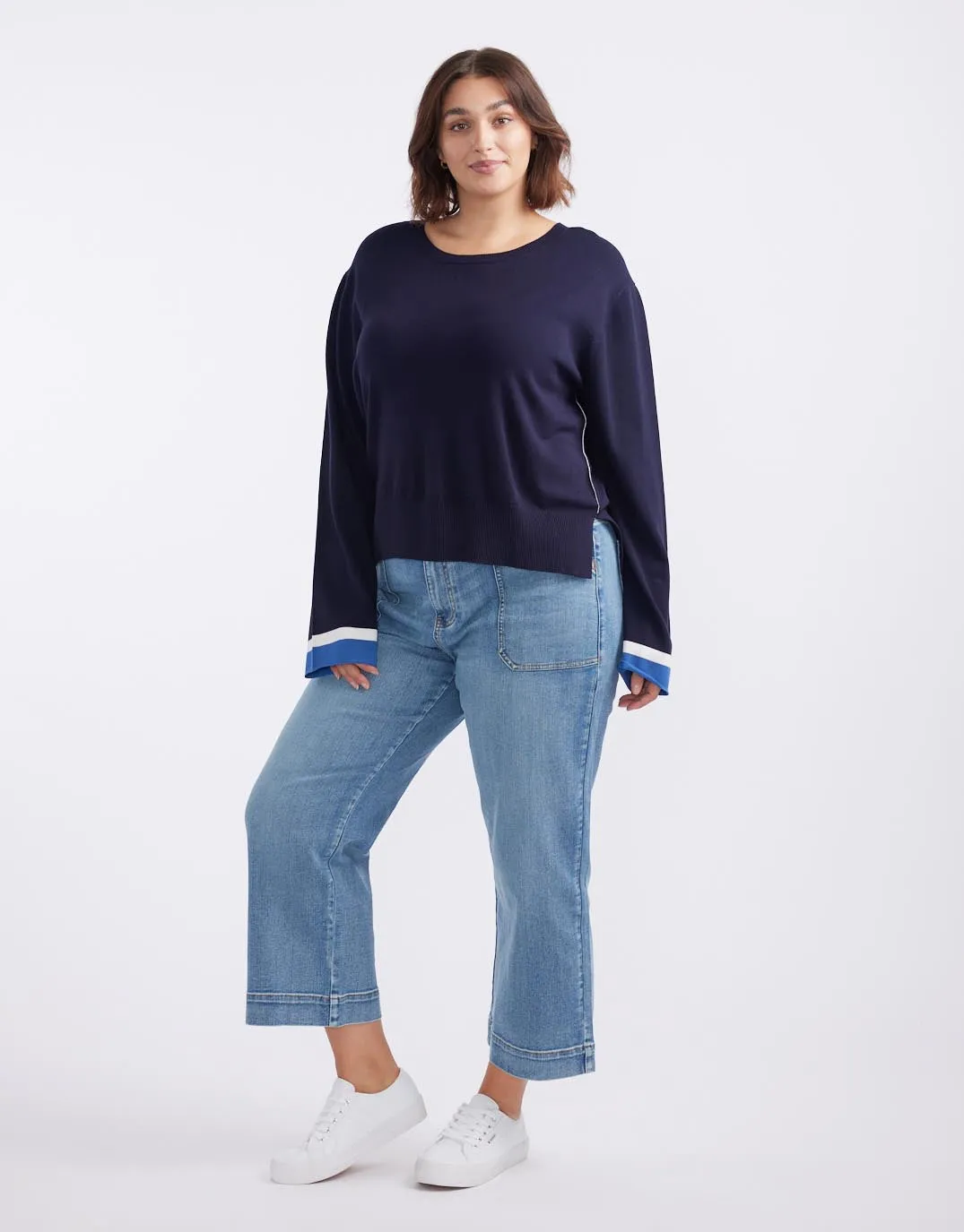Giselle Lightweight Knit Top - Navy