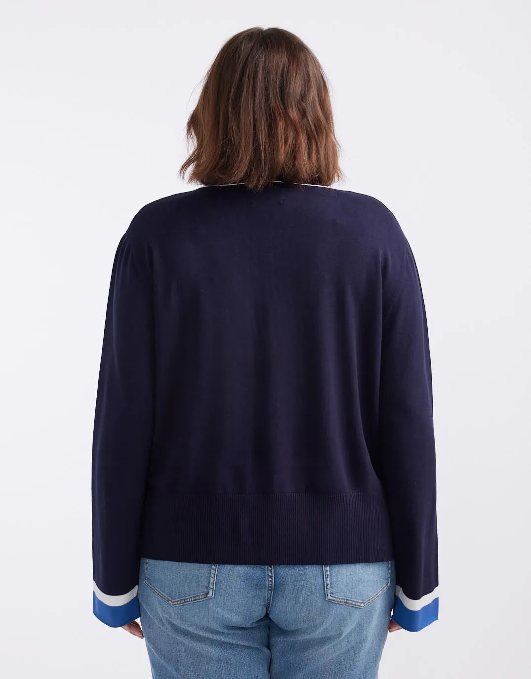 Giselle Lightweight Knit Top - Navy
