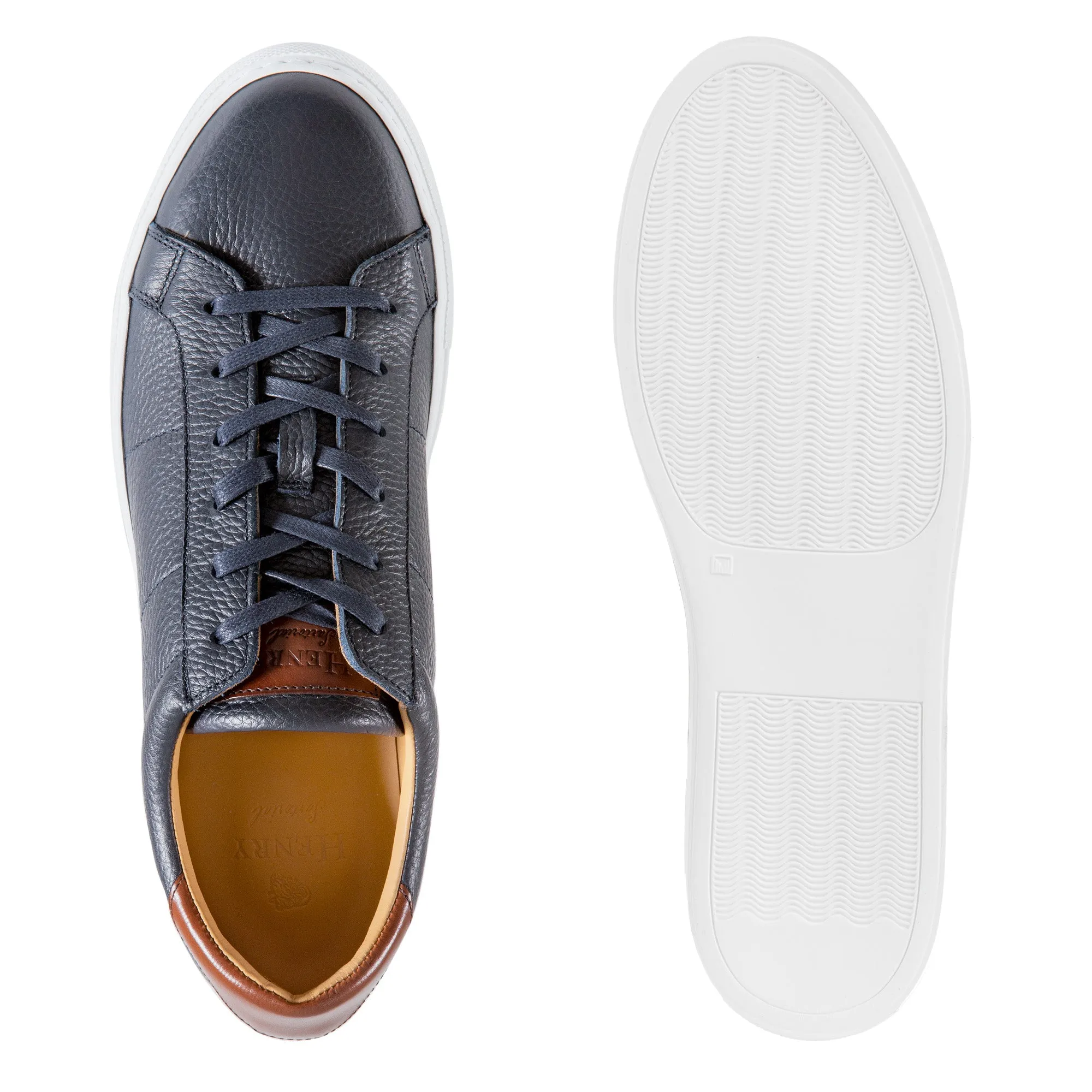 HENRY SARTORIAL Calf Leather Sneakers NAVY