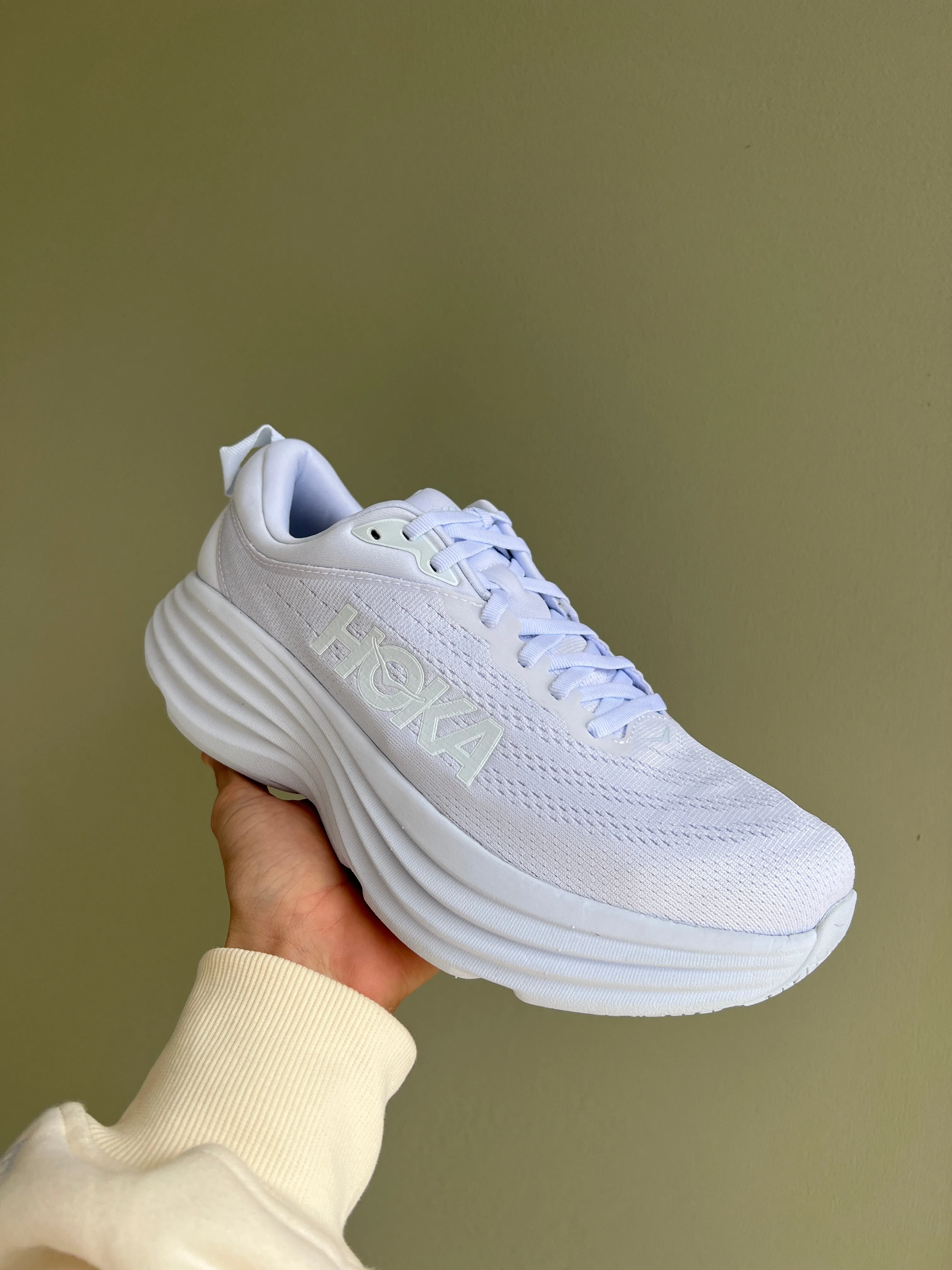 Hoka W Bondi 8 Sneaker- White/ White