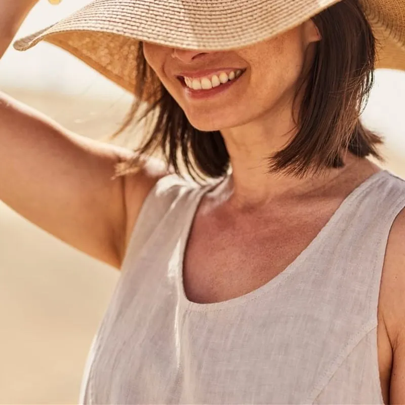 Hot Promotion 49% OffWomen's Sleeveless Cotton And Linen Dress With Pockets