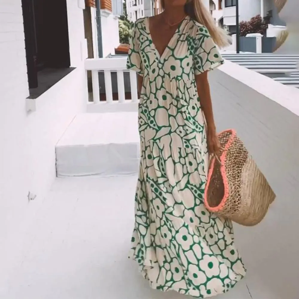 Hot Sale 50% OFF- 2025 New Short-sleeved Printed Dress