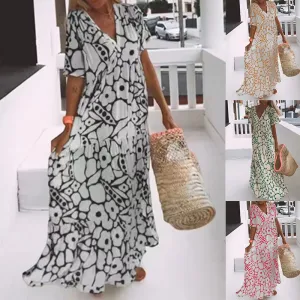 Hot Sale 50% OFF- 2025 New Short-sleeved Printed Dress